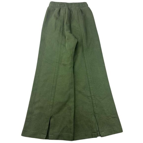 Puma Sweatpants Women S Green Baggy Wide Leg Elastic Waist Drawstring Pockets - Picture 2 of 6